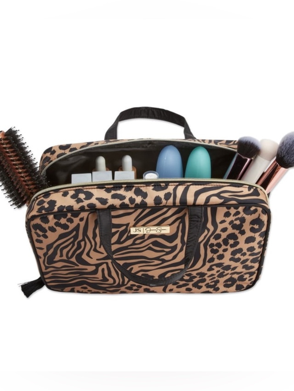 Jessica Simpson Animal Print Weekender Makeup Bag NET - Picture 3 of 5